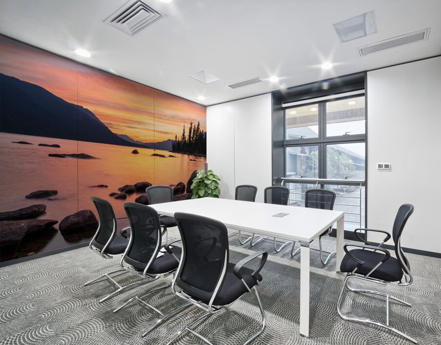 Vibrant sunset over Lake Wenatchee in the Cascade Mountains WA Wall Printing