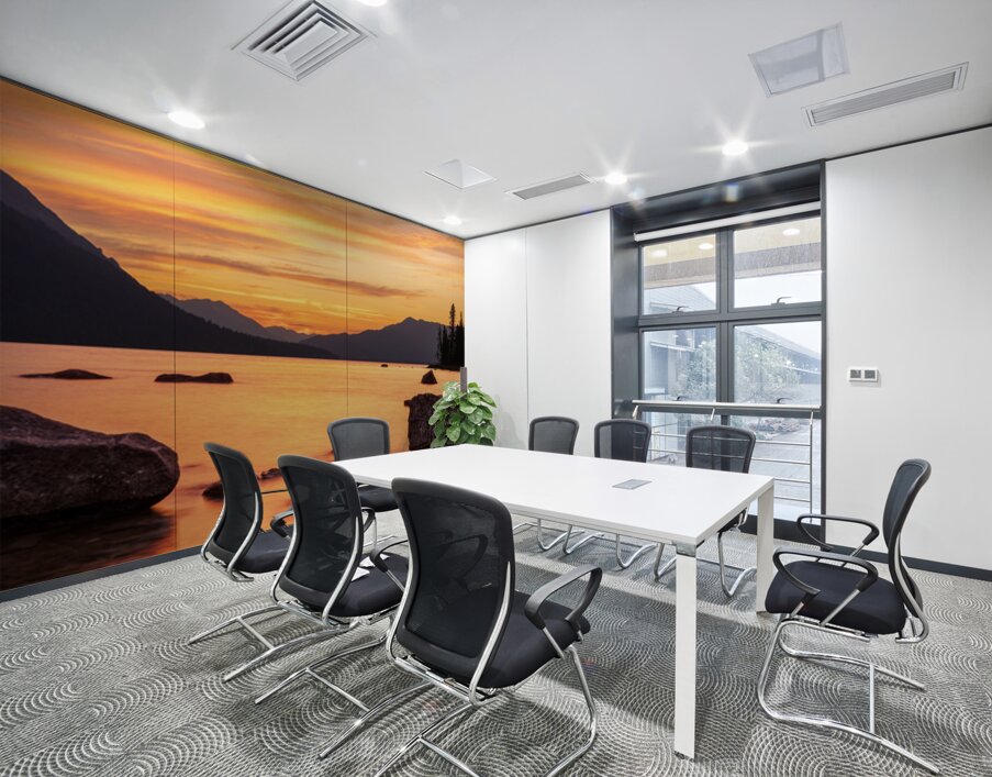 Vibrant sunset over Lake Wenatchee in the Cascade Mountains WA Wall Printing