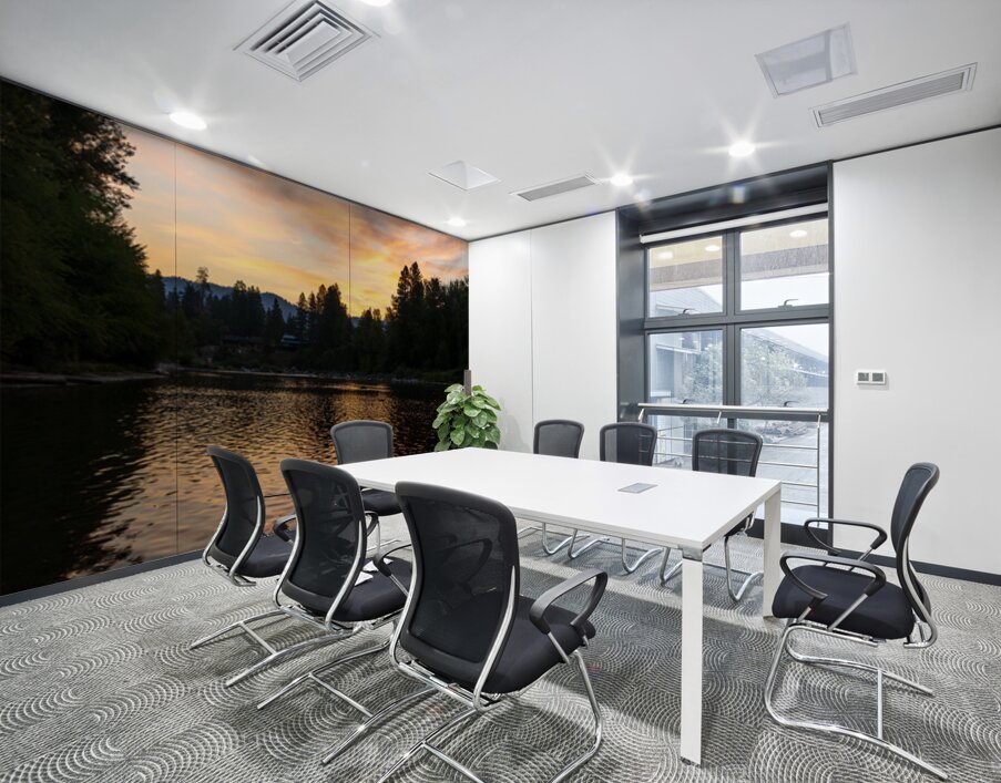 Sunrise over Wenatchee River in Leavenworth Washington State Wall Printing