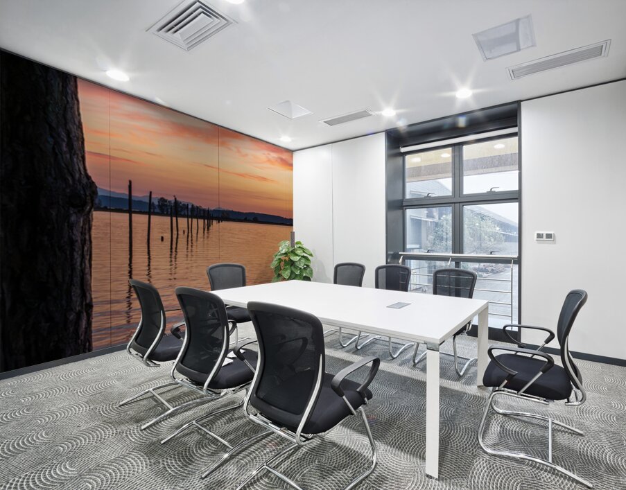 Dramatic sunset clouds over Possession Sound Everett in Washingt Wall Printing