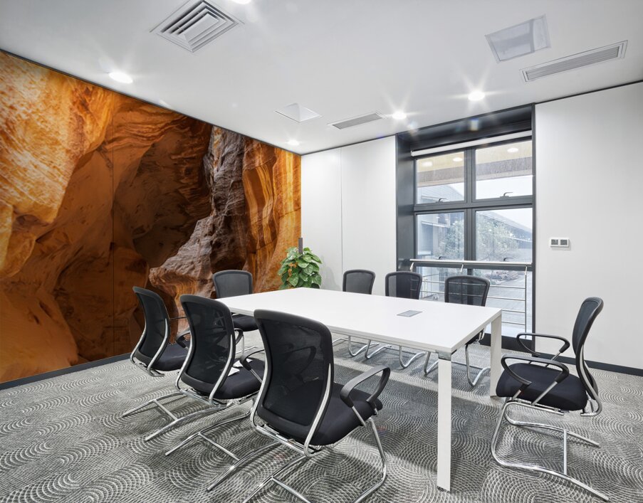 Narrow gorge of the Siq entering Petra Wall Printing