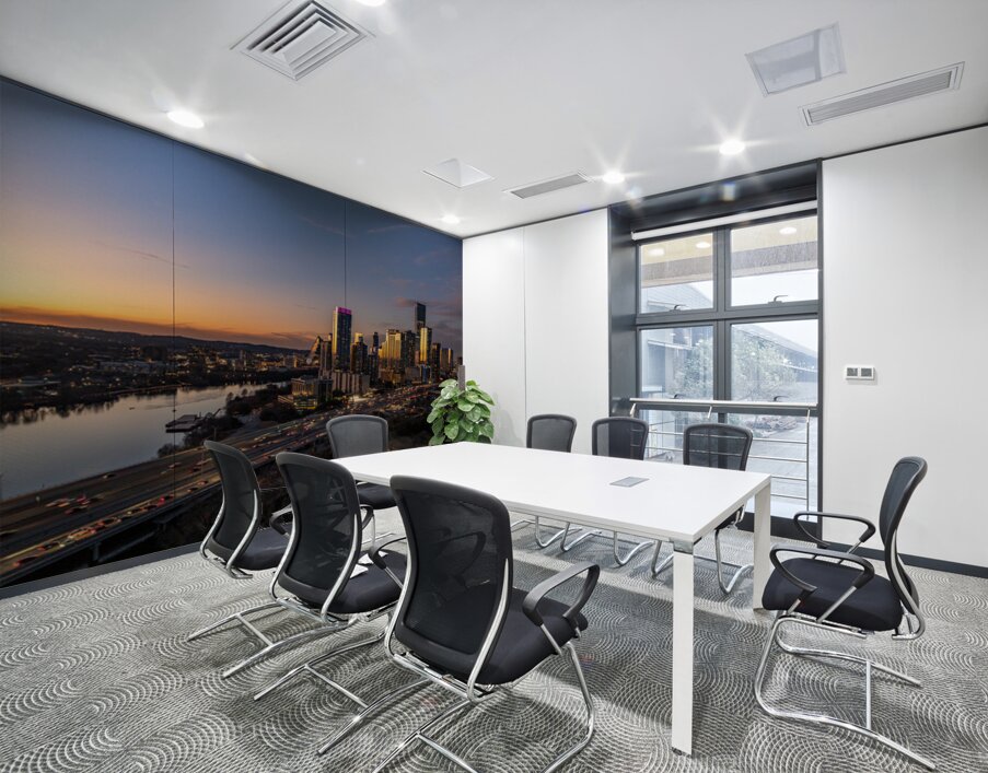 Evening over Austin downtown 2026 in aerial skyline Wall Printing