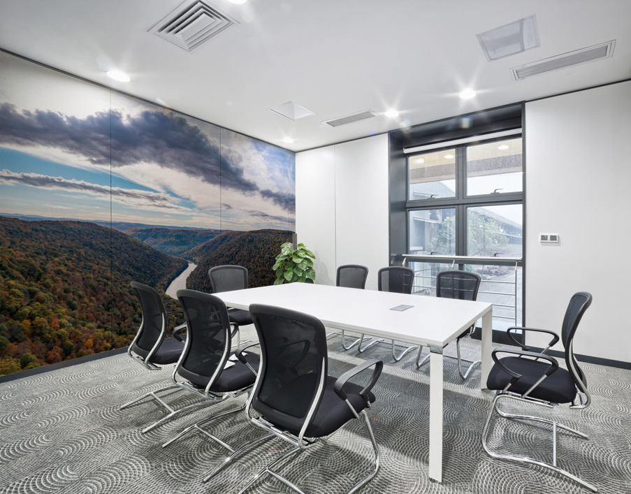  Wide panorama of Cheat River valley in West Virginia with fall colors Wall Printing