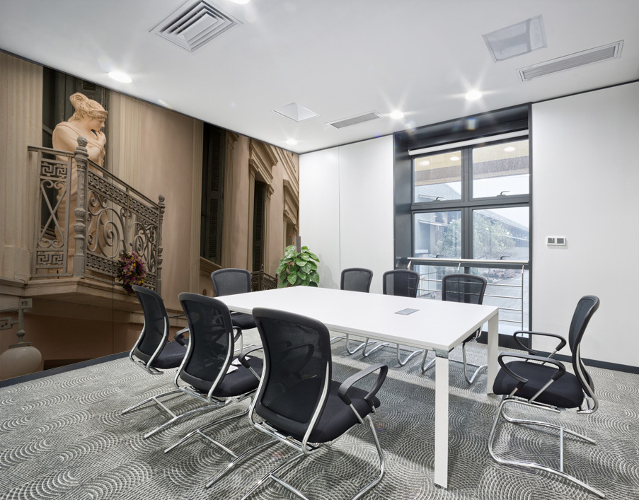 Statue on balcony in Plaka in Athens Wall Printing