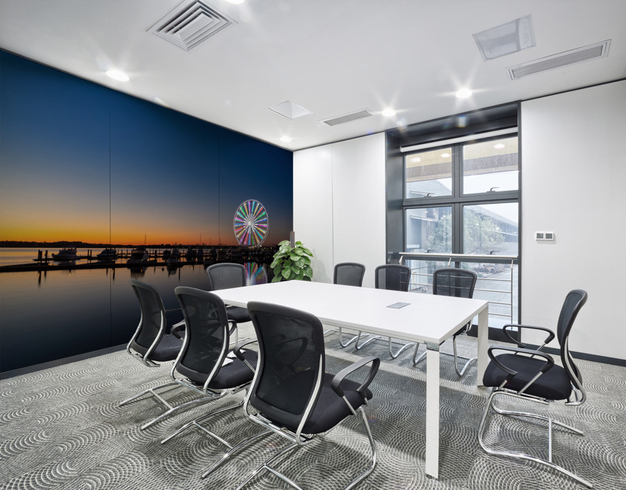 Ferris wheel at National Harbor at sunset Wall Printing