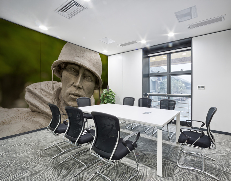 Close up of head of soldier statue in Korean War  Wall Printing