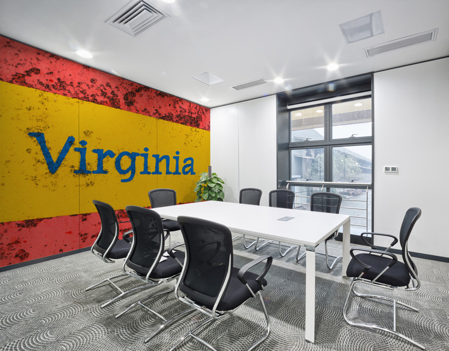 Macro photo of state of Virginia name on newstand Wall Printing