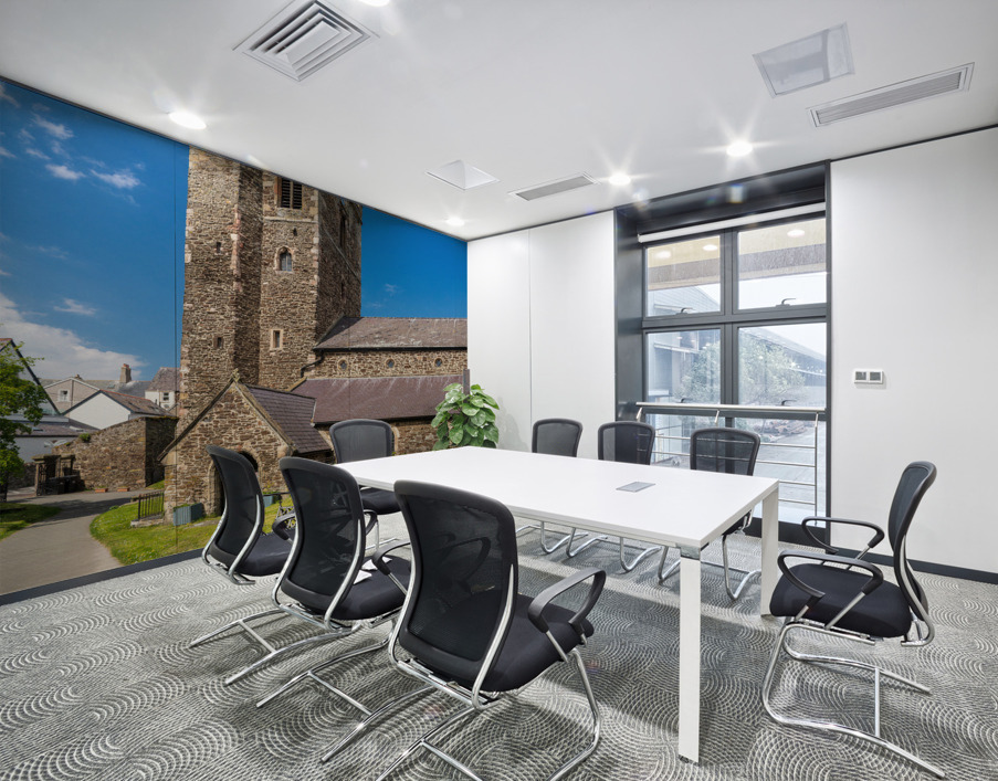 St Marys Church in historic Conwy in North Wales Wall Printing