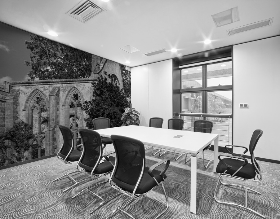 Abandoned historic British church monchrome Wall Printing