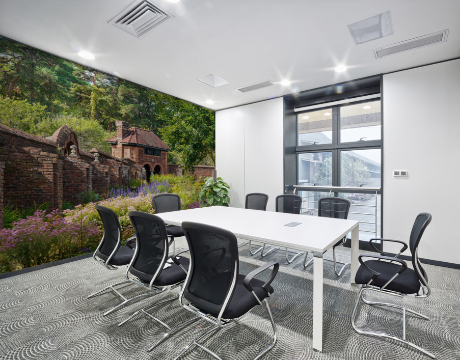 Brick walled garden for vegetables and flowers at Fort Wall Printing