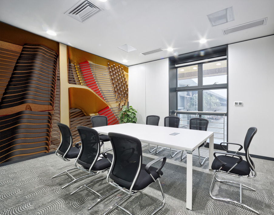 Interior of grand piano with strings Wall Printing