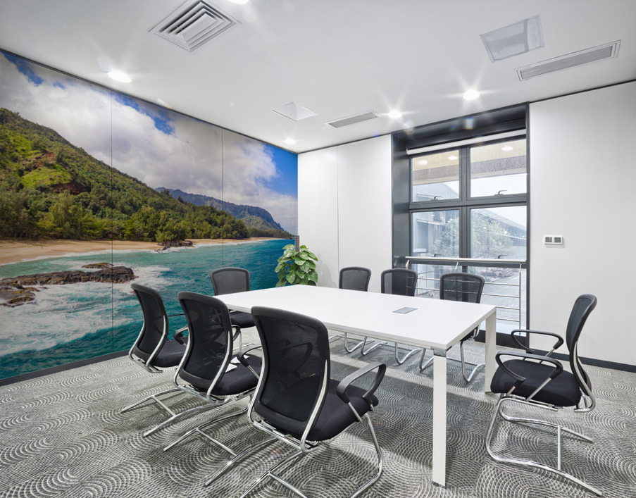 Aerial drone shot of Lumahai Beach  Wall Printing
