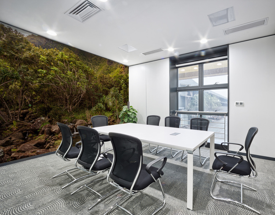 Jagged peaks above Lumahuli gardens Wall Printing