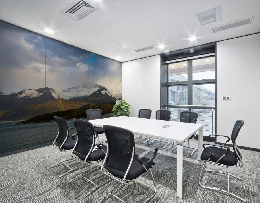 Panorama of Holanda glacier by Beagle channel with rainbow Wall Printing