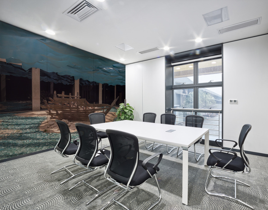 Dhow wreck in Al Shindagha district and museum in Dubai Wall Printing