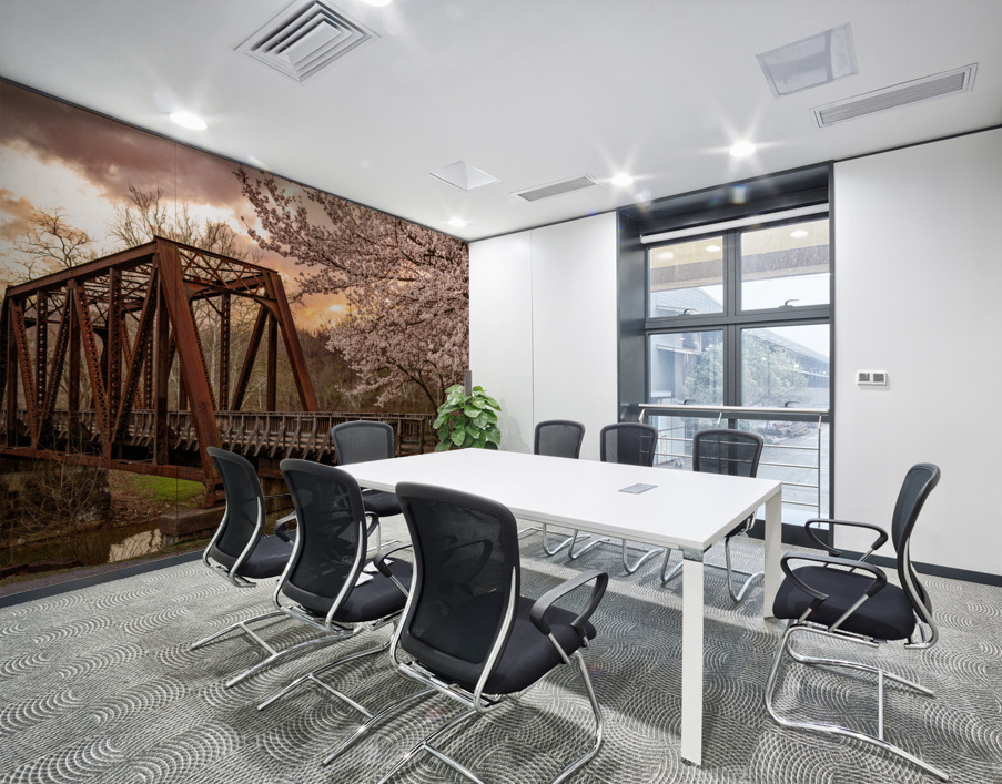 Steel girder bridge carries the bike walking trail over Deckers  Wall Printing