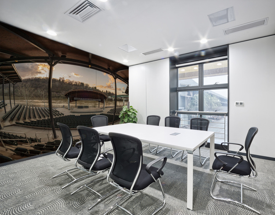 Fisheye lens view of Ruby Amphitheater in Morgantown WV Wall Printing