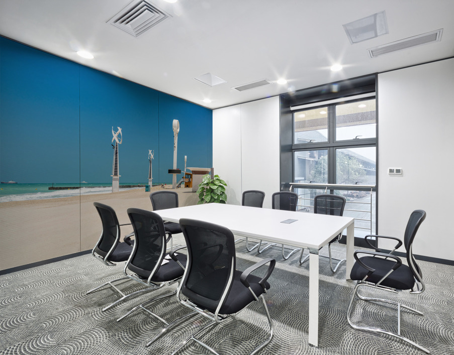 Floodlights for night swimming at Jumeira Wild Beach in Dubai Wall Printing