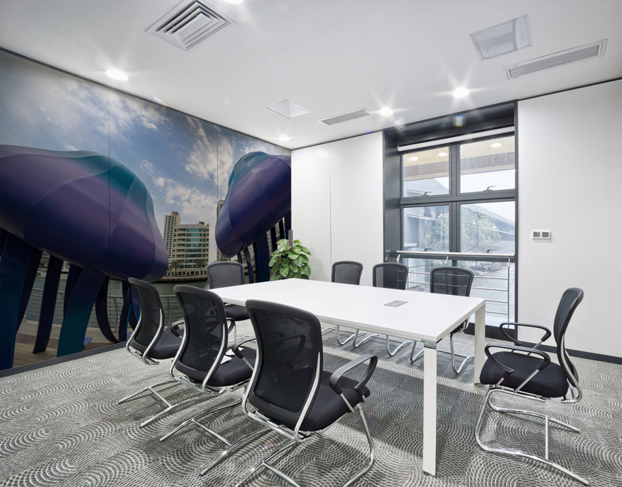 Jellyfish sculptures on promenade at Dubai Marina UAE Wall Printing