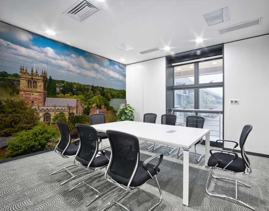 Parish church of St Marys in Ellesmere Shropshire Wall Printing