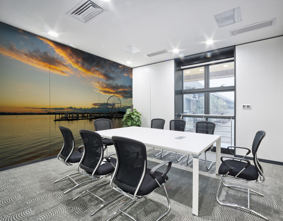 Ferris wheel at National Harbor at sunset Wall Printing