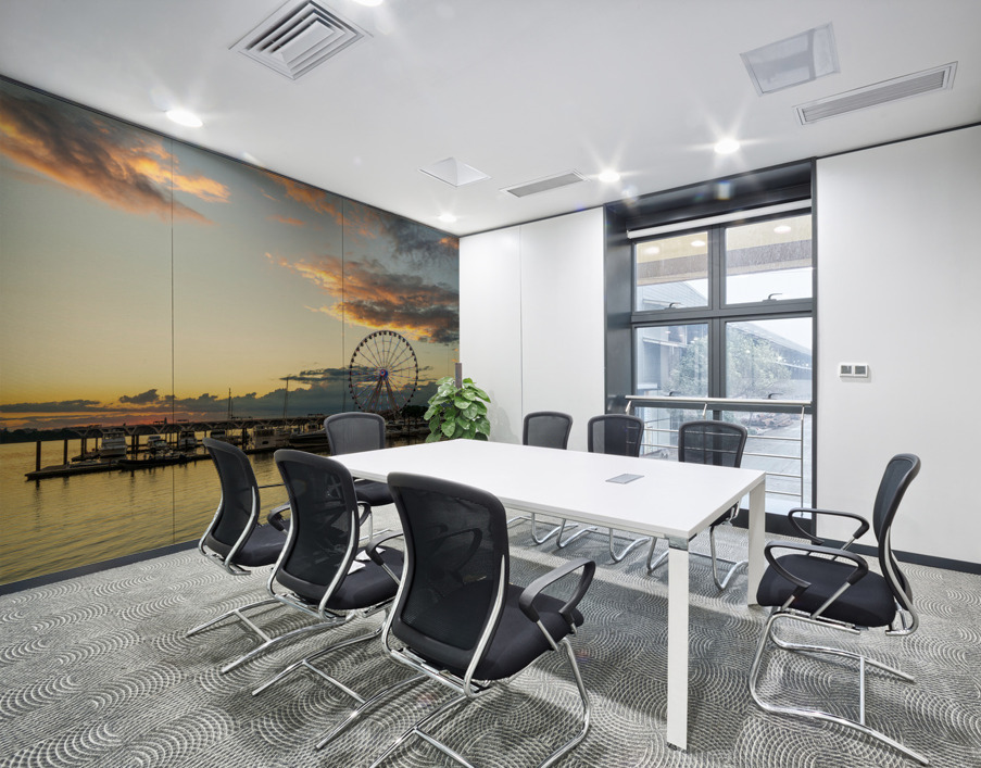 Ferris wheel at National Harbor at sunset Wall Printing