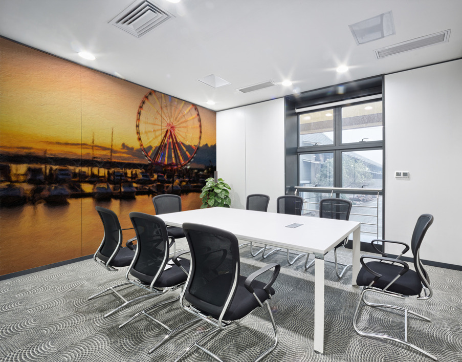 Digital art of Ferris wheel at National Harbor Wall Printing
