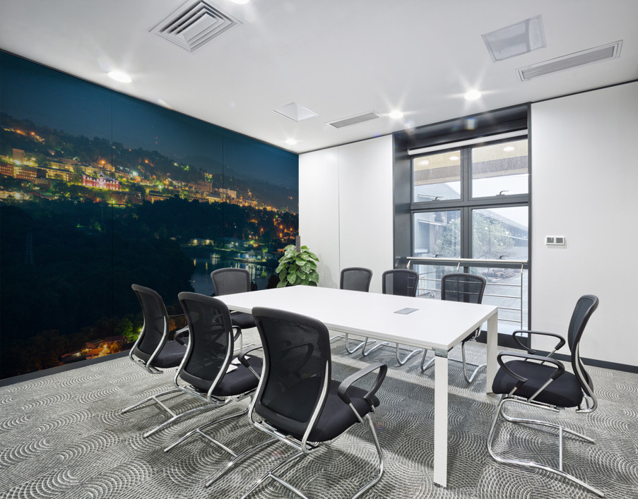 Lights twinkling in Morgantown at night Wall Printing