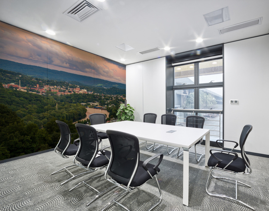 Sunset lights the sky above Morgantown in West Virginia Wall Printing