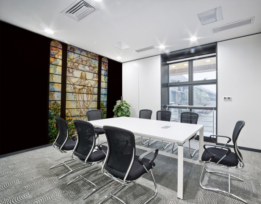 The Ascension of Christ. Tiffany stained glass window. 1896 Wall Printing