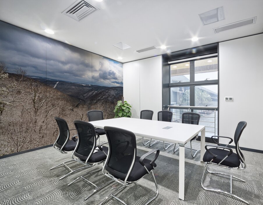 Snowy Cheat River Canyon at Coopers Rock on winter afternoon Wall Printing