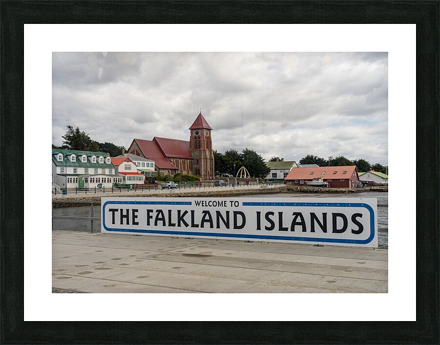 Welcome to Falklands sign in Stanley Falkland Islands  Impression encadrée