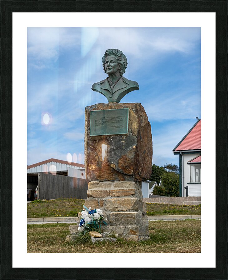 Memorial to Margaret Thatcher in Stanley in the Falkland Islands  Framed Print Print