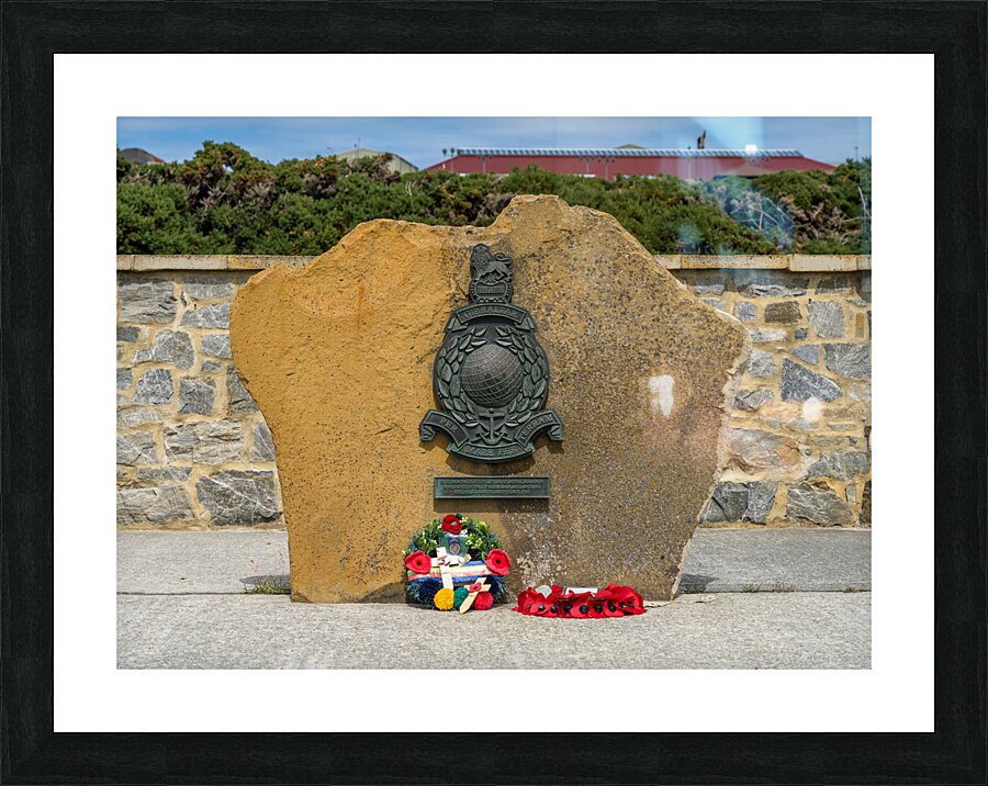 Royal Marines memorial in Stanley in the Falkland Islands  Framed Print Print