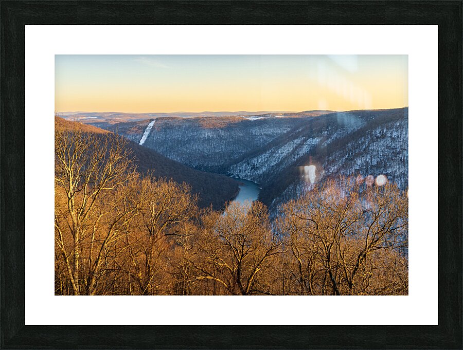 Cheat River Canyon at Coopers Rock on winter afternoon  Framed Print Print