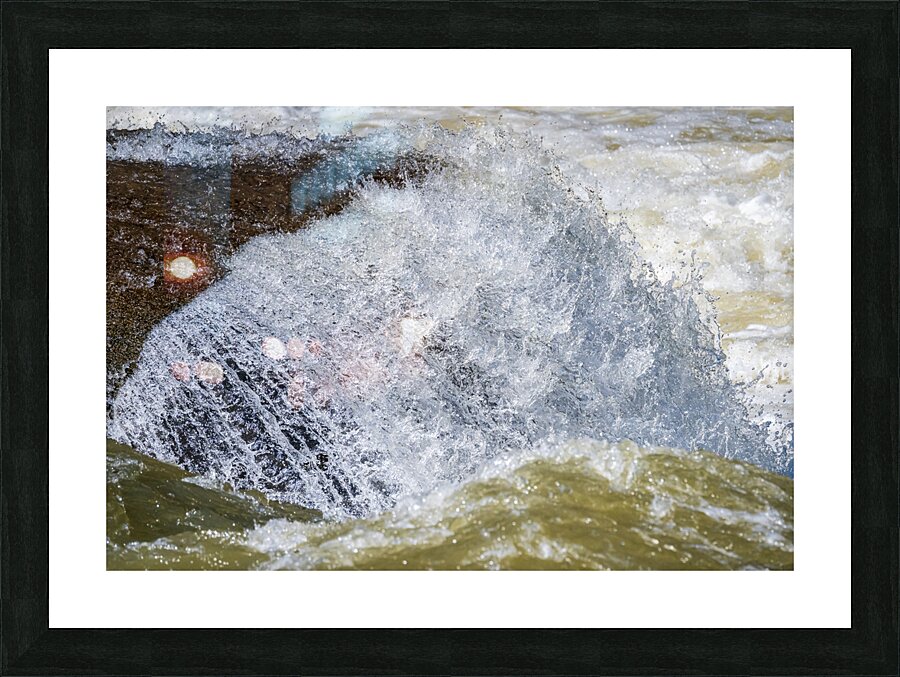 Frozen motion of raging water flowing over Valley Falls  Framed Print Print