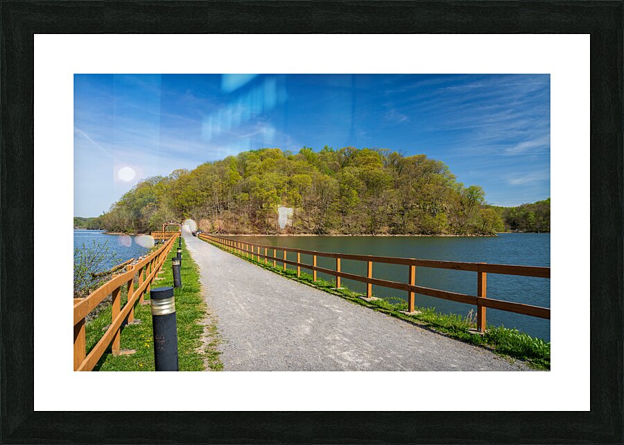 Pathway to spring leaves in Cheat Lake Morgantown WV  Impression encadrée