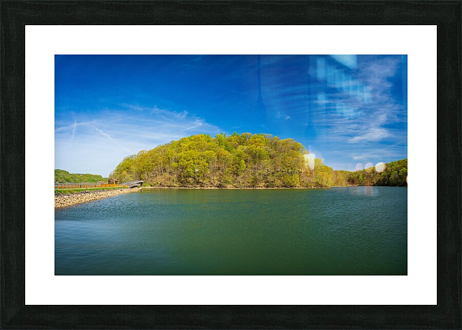 Reflection of spring leaves in Cheat Lake Park near Morgantown  Framed Print Print