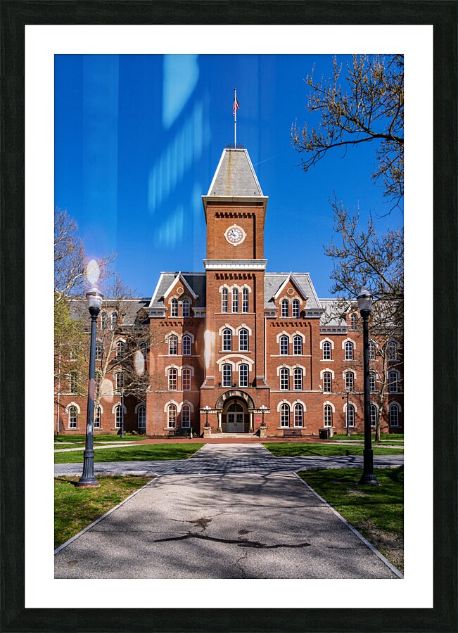 Facade of iconic University Hall on the Oval at OSU in Columbus  Picture Frame print