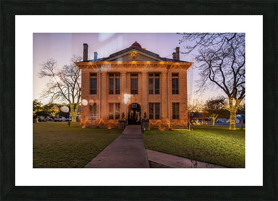 Christmas lights spectacular around courthouse in Johnson City  Picture Frame print
