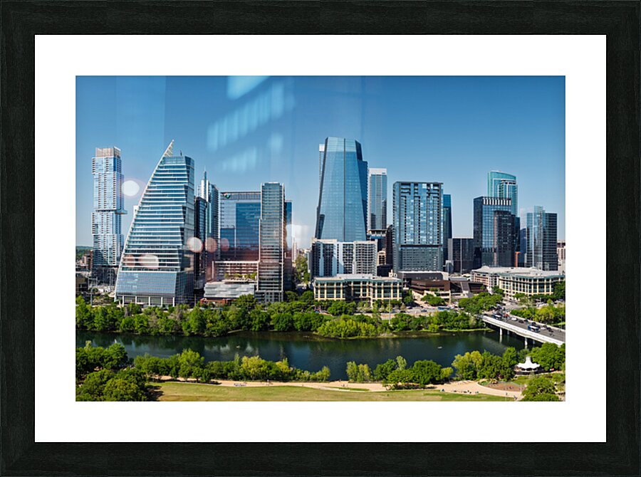 Aerial city skyline of Austin Texas in spring 2025 from park Impression et Cadre photo