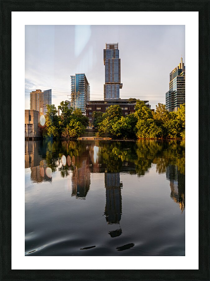 Austin Central Library with Jenga building Texas Picture Frame print