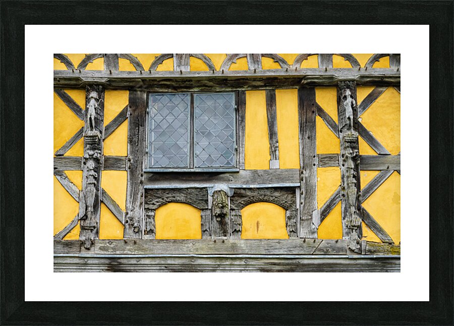 Detail of framing around a window of 13th Century fortified mano Picture Frame print