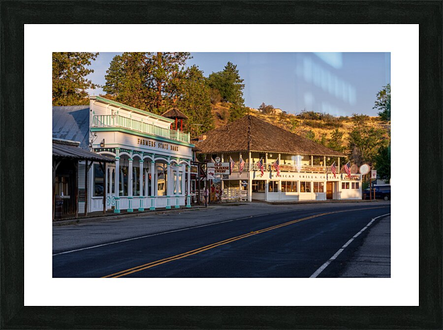 Farmers State Bank on the main street of the historic town of Wi Picture Frame print