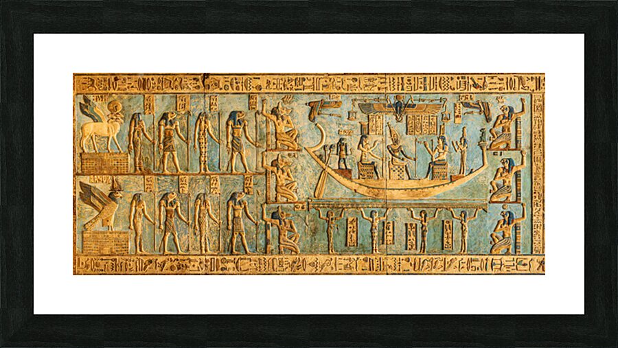 Detail of ceiling panels inside Temple of Hathor at Dendera  Picture Frame print