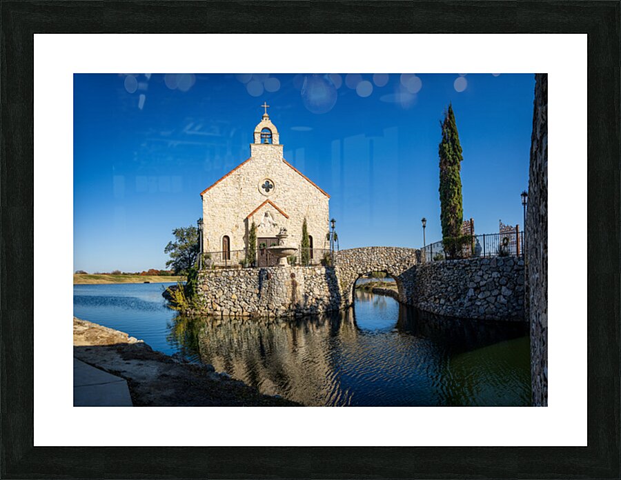 Clear December day in Adriatica Village McKinney Texas a plann Picture Frame print