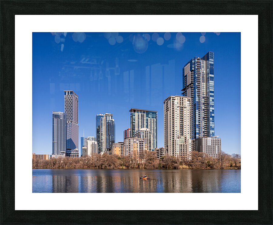 Rainey Street development Austin Texas from lake Picture Frame print