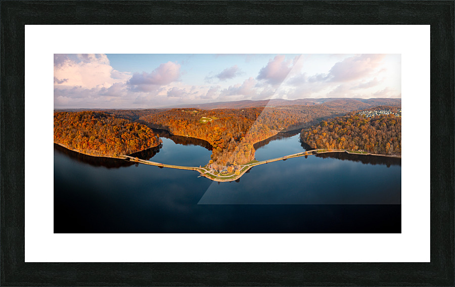 Aerial view of Cheat Lake Park near Morgantown  Impression encadrée