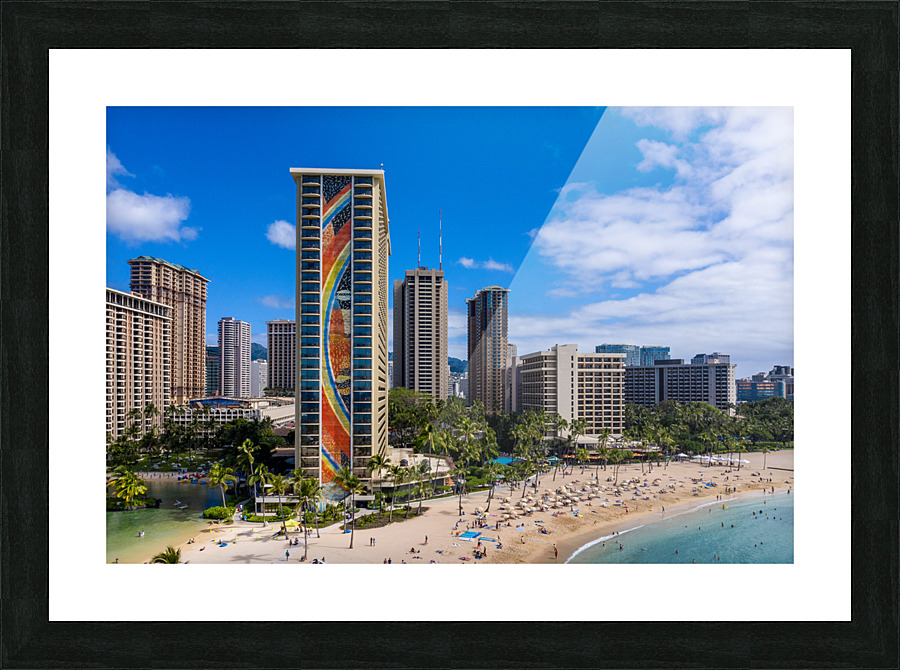 Hilton Hawaiian Village on the shore in Waikiki Hawaii Picture Frame print