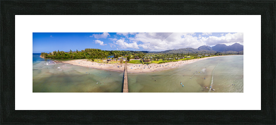 Hanalei bay and beach on Kauai in Hawaii  Framed Print Print